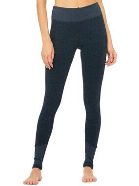 ALO Yoga High-Waist Alosoft Lounge Leggings in a navy blue heathered